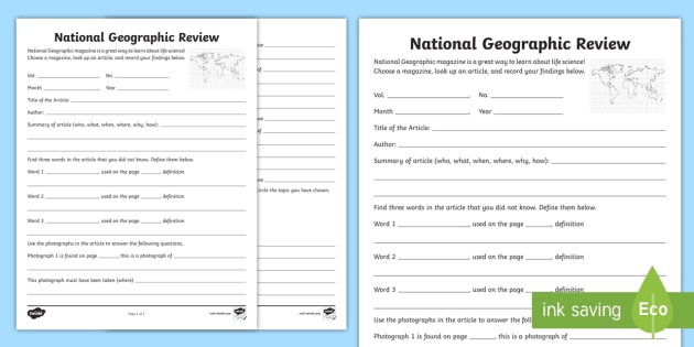 national-geographic-review-worksheet-science-journal-life-science