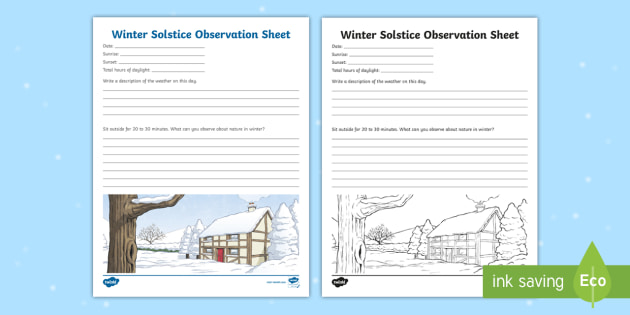 winter solstice observation sheet teacher made