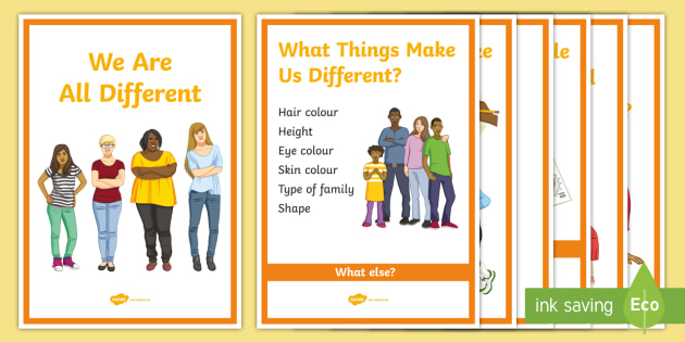 We\'re All Different A4 Display Poster (teacher made)