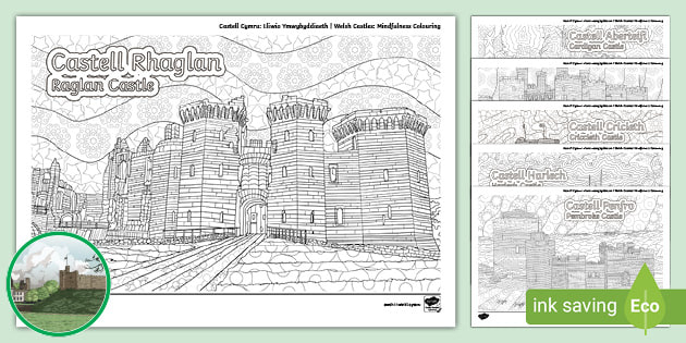 Castles of Wales: Welsh Castles Colouring | Twinkl Resoruces