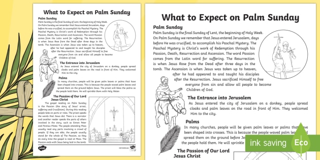 Palm Sunday Worksheets