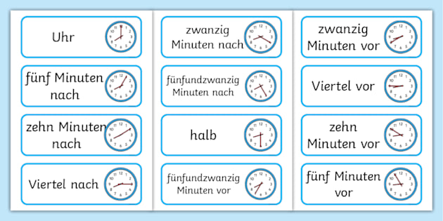 Die Uhrzeit Karten