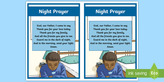 Bedtime Prayers for Children - Night Prayer Print-Out