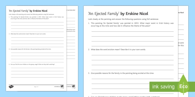 An Ejected Family Art Appreciation Worksheet / Worksheet