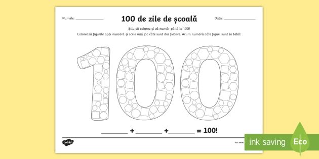 Pot Colora È™i NumÄƒra PanÄƒ La 100 FiÈ™Äƒ De Activitate