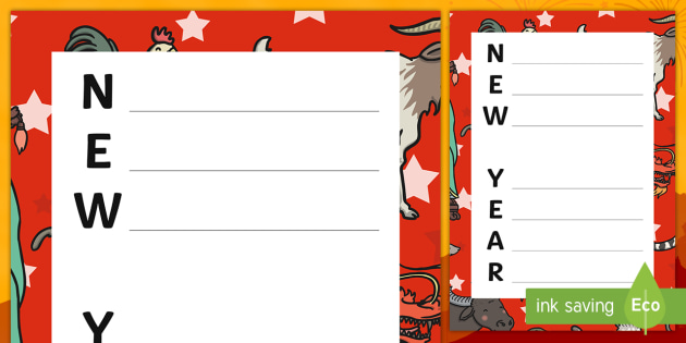 chinese new year acrostic poem template