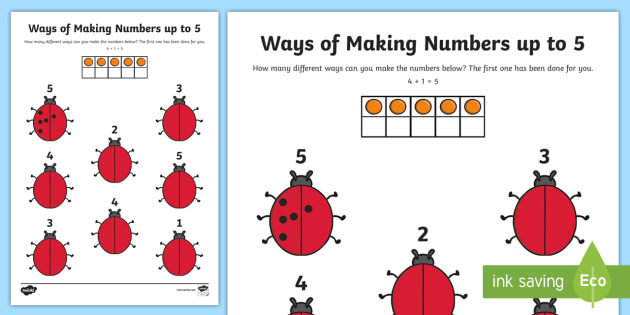 FREE Ways Of Making Numbers Up To 5 Worksheet Worksheet
