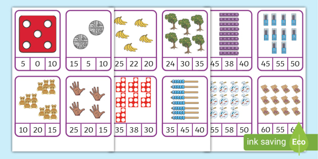 👉 Counting in 5s Matching Peg Activity