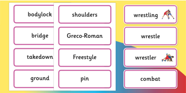 The Olympics Wrestling Word Cards (teacher made)