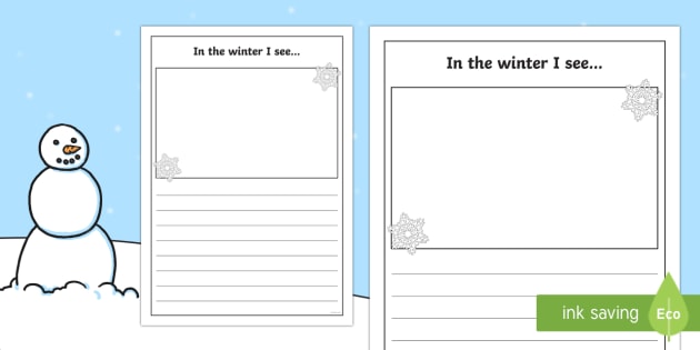 In the Winter I See Writing Frame (teacher made)
