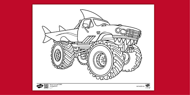 coloring page hot wheels monster truck