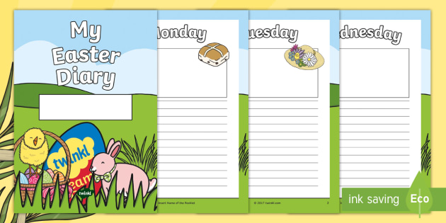 My Easter Holiday 7 Day Diary Worksheet / Activity Sheets