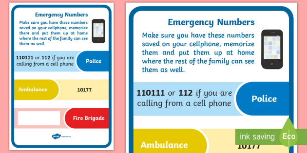 Numbers to Call in an Emergency in South Africa Display ...