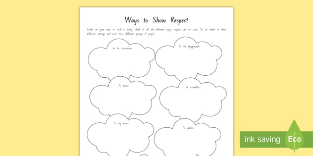 Ways to Show Respect Worksheet