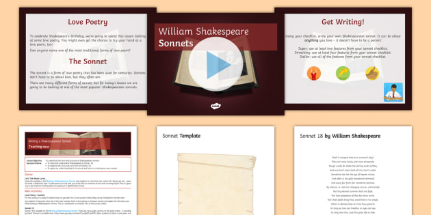 Writing a Shakespearean Sonnet Lesson Pack Shakespeare Writing a Shakespearean Sonnet Lesson Pack Shakespeare