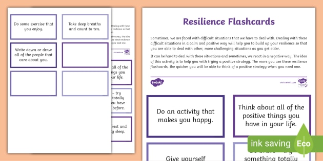 Resilience Flashcards (Teacher-Made)