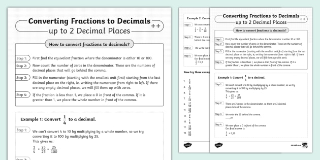 Converting Fractions To Decimals Ks2 Worksheet Decimal Worksheets