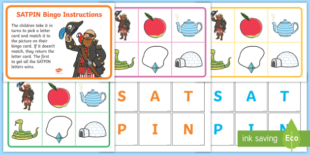 ks1 picture bingo match with satpin beginning sounds