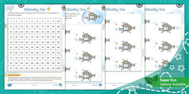Subtracting Tens And Ones Worksheet Have Fun Teaching