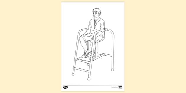 Lifeguard Colouring In Lifeguard Sitting On Seat colouring sheet Colouring | Colouring Sheets