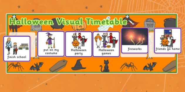 Visual Timetable for Halloween