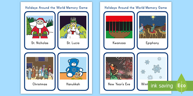 Holidays Around the World Memory Game