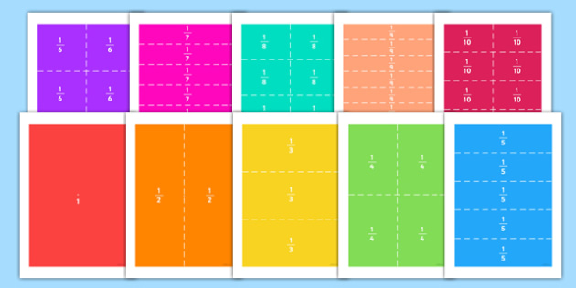 Fraction Rectangle Puzzles - fraction, rectangle, puzzles, activity