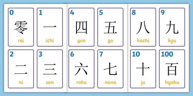 1 to 10 japanese counting flashcards languages primary