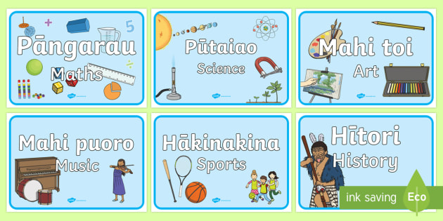 Subject And Signs Display Banner English Te Reo Maori