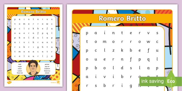 Romero Britto Word Search