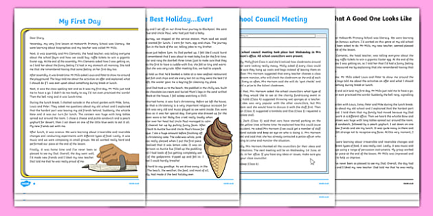 A school trip recount, English, KS2, Text types