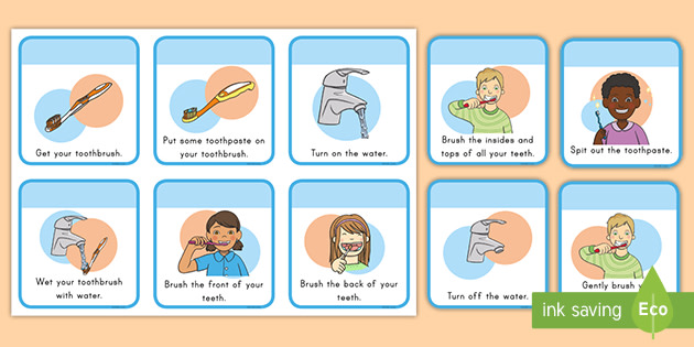 Steps For Brushing Teeth Worksheet