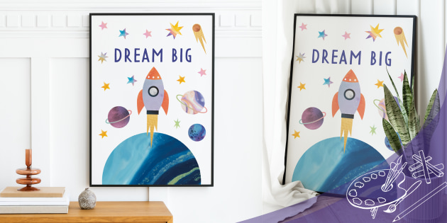 Dream Big Space-Themed Inspirational Poster (teacher made)