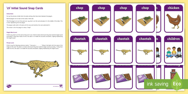  Ch  Initial Sound Snap Cards Game (teacher Made)