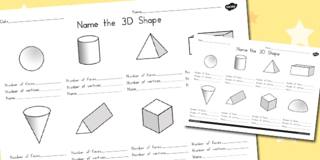 Name The 3D Shape Worksheet 2 teacher Made Name The 3D Shape Worksheet 2