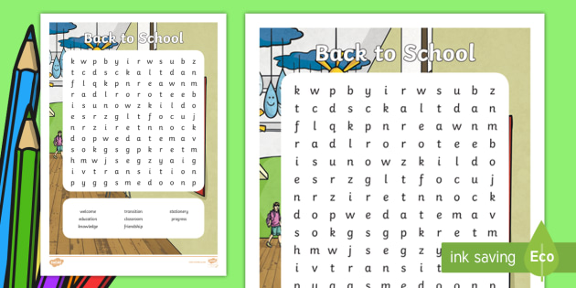 * NEW * KS2 Back to School Word Search - Back To School