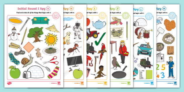 Initial Sounds I Spy S A T P I N Activity Pack