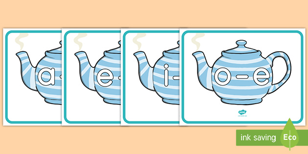 magic e vowel pairs on teapots posters