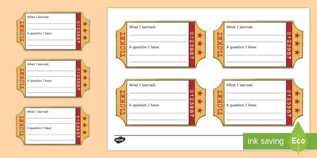 Classroom Exit Ticket Template Printable Teacher Made