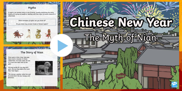 Chinese New Year The Myth of Nian Story PowerPoint - Chinese New