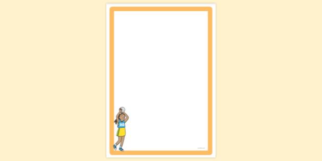 Simple Blank Netball Uniform Page Border