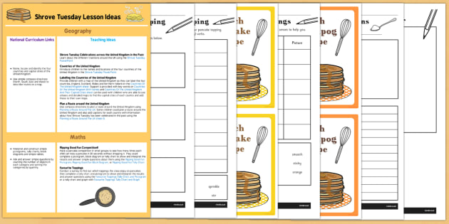 KS1 Pancake Day Lesson Ideas and Resource Pack - shrove 