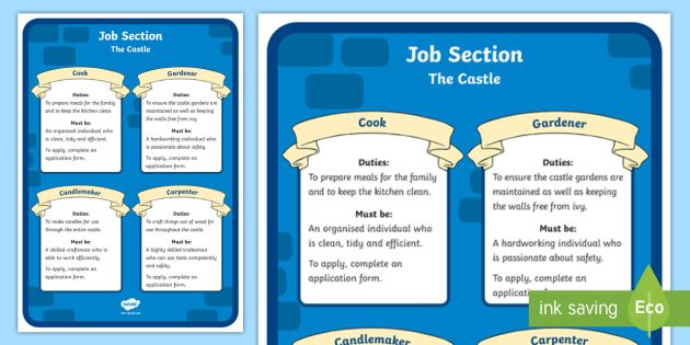 KS1 Castle Job Adverts Posters (teacher made)