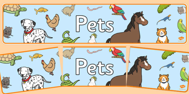 Editable Pets Banner Teacher Made