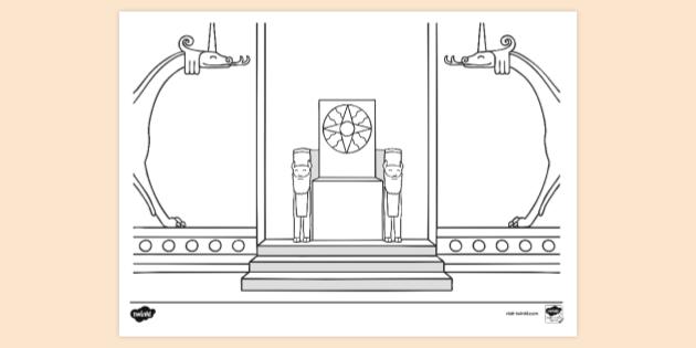 FREE! - Ancient Babylonian Throne Room Background Colouring Sheet