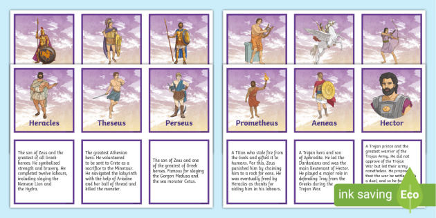 T2 T 1627 Greek Mythology Heroes Matching Cards Ver 1 