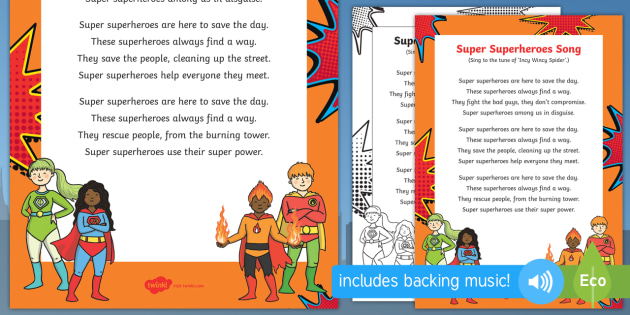 Super Superheroes Song - Superheroes, Superhero, Singing