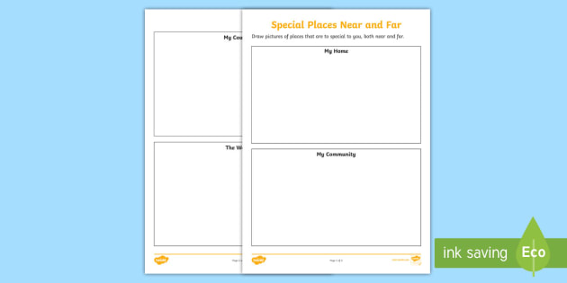 Special Places Near And Far Drawing Worksheet Worksheet