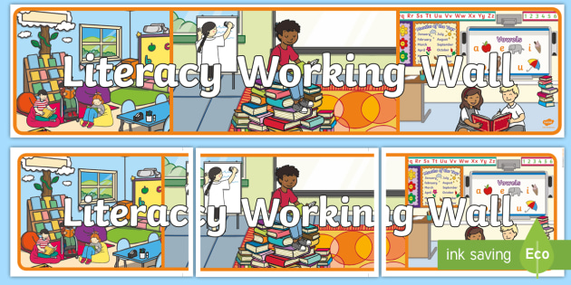 Literacy Working Wall Display Banner Teacher Made
