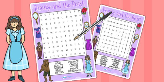 Beauty and the Beast Wordsearch
